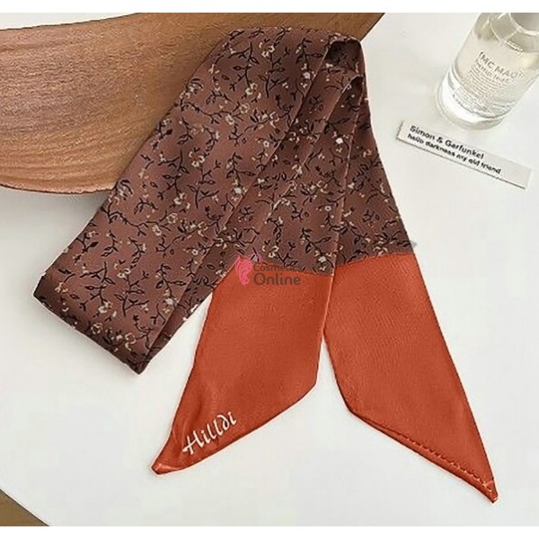 Esarfa din matase fina Cod ESF029AA Brown cu model